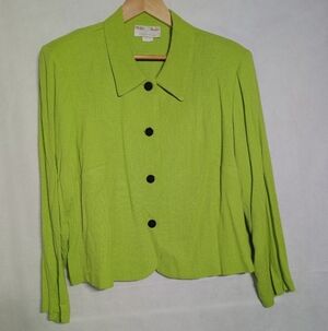 Vintage Delta Burke Bright Green Blazer 20W Button Up